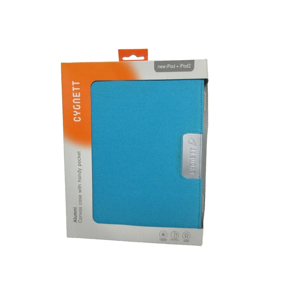 Cygnett IPad or Ipad2 Blue Canvas Cover Case With Handy Pocket sleep/wake functi